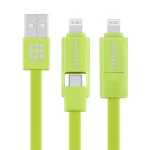 HAWEEL 1m 2 in 1 Micro USB & 8 Pin to USB Data Sync Charge Cable, 2 in 1 Cable in two connectors, 2 in 1 - Image 2