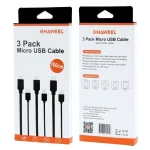 3 PCS HAWEEL 1m High Speed Micro USB to USB Data Sync Charging Cable Kits For Galaxy, Huawei, Xiaomi, LG, HTC and other Smart Phones - Image 4