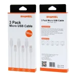 3 PCS HAWEEL 1m High Speed Micro USB to USB Data Sync Charging Cable Kits, For Samsung, Huawei, Xiaomi, LG, HTC and other Smartphones - Image 4