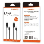 2 PCS HAWEEL 1m High Speed 8 pin to USB Sync and Charging Cable Kit for iPhone, iPad(Black) - Image 4