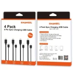 4 PCS HAWEEL 1m High Speed 8 pin to USB Sync and Charging Cable Kit for iPhone, iPad(Black) - Image 4