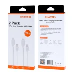 2 PCS HAWEEL 1m High Speed 8 pin to USB Sync and Charging Cable Kit for iPhone, iPad(White) - Image 4