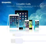 2 PCS HAWEEL 1m High Speed 8 pin to USB Sync and Charging Cable Kit for iPhone, iPad(White) - Image 6