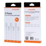 3 PCS HAWEEL 1m High Speed 8 pin to USB Sync and Charging Cable Kit for iPhone, iPad(White) - Image 4