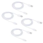 4 PCS HAWEEL 1m High Speed 8 pin to USB Sync and Charging Cable Kit for iPhone, iPad(White) - Image 2