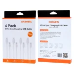 4 PCS HAWEEL 1m High Speed 8 pin to USB Sync and Charging Cable Kit for iPhone, iPad(White) - Image 4