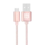 HAWEEL 1m Woven Style Metal Head 3A High Current Micro USB to USB Sync Data Charging Cable, For Samsung, Huawei, Xiaomi, LG, HTC and other Smartphones(Rose Gold)