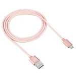 HAWEEL 1m Woven Style Metal Head 3A High Current Micro USB to USB Sync Data Charging Cable, For Samsung, Huawei, Xiaomi, LG, HTC and other Smartphones(Rose Gold) - Image 2