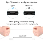 HAWEEL 2m USB-C / Type-C to USB 2.0 Data & Charging Cable, Type-C 2m - Image 4