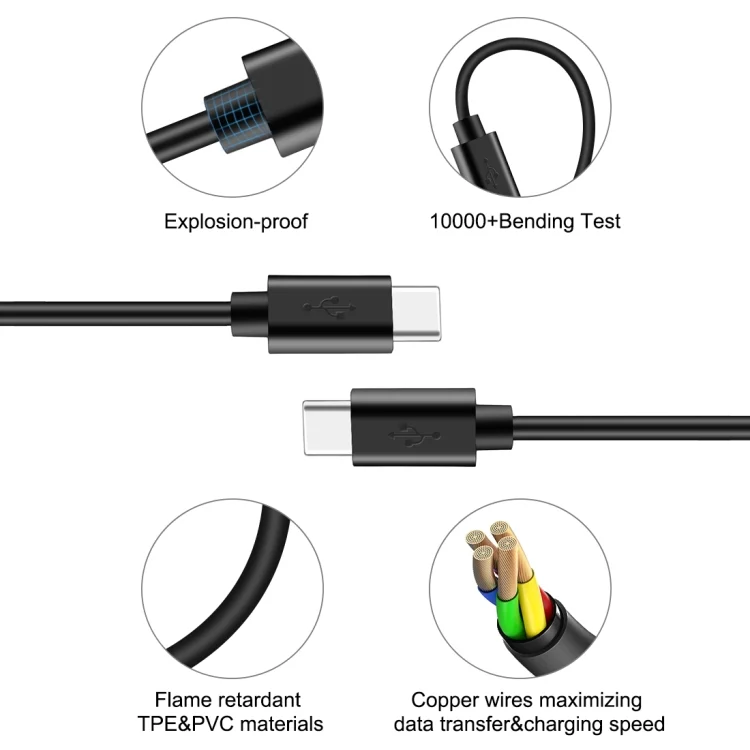 HWL4041_2.webp HAWEEL 1m 25W 3A Type-C / USB-C to Type-C / USB-C Fast Charging Data Cable with OTG - Image 3