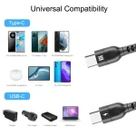 HAWEEL 2m 5A USB-C / Type-C to USB-C / Type-C Retractable Coiled PD Fast Charging Cable - Image 6