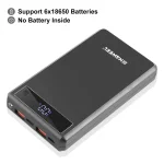 HAWEEL DIY 6 x 18650 Battery 24W Fast Charge Power Bank Box Case with Display, Not Include Battery, 6 x 18650 Battery