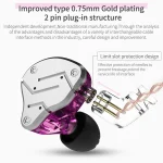 KZ ZSN Circle Iron Moving Iron Quad-core Wired Control In-ear Mega Bass HiFi Earphone without Microphone - Image 4