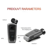 Fineblue F910 CSR4.1 Retractable Cable Caller Vibration Reminder Anti-theft Bluetooth Headset - Image 15