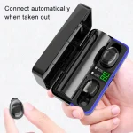 W12 IPX6 Waterproof Bluetooth 5.0 Touch Wireless Bluetooth Earphone with Charging Box, Support Power Digital Display & Breathing Light Bar & HD Call & Power Bank, W12 - Image 5