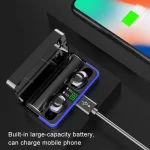 W12 IPX6 Waterproof Bluetooth 5.0 Touch Wireless Bluetooth Earphone with Charging Box, Support Power Digital Display & Breathing Light Bar & HD Call & Power Bank, W12 - Image 9