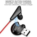 Q60 Magnetic Suction Universal Bluetooth Earphones Sport In Ear Stereo 5.0 Earphones - Image 6