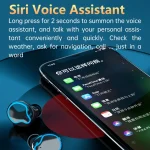 M9 Bluetooth 5.1 TWS Mirror Digital Display Wireless Bluetooth Earphone with Charging Box Flashlight , Support Touch & Siri & Battery Display, M9 (Black) - Image 13