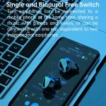 M9 Bluetooth 5.1 TWS Mirror Digital Display Wireless Bluetooth Earphone with Charging Box Flashlight , Support Touch & Siri & Battery Display, M9 (Black) - Image 14