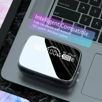 M9 Bluetooth 5.1 TWS Mirror Digital Display Wireless Bluetooth Earphone with Charging Box Flashlight , Support Touch & Siri & Battery Display, M9 (Black) - Image 18