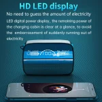 M9 Bluetooth 5.1 TWS Mirror Digital Display Wireless Bluetooth Earphone with Charging Box Flashlight , Support Touch & Siri & Battery Display, M9 (Black) - Image 5