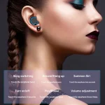 M9 Bluetooth 5.1 TWS Mirror Digital Display Wireless Bluetooth Earphone with Charging Box Flashlight , Support Touch & Siri & Battery Display, M9 (Black) - Image 6