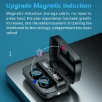 M9 Bluetooth 5.1 TWS Mirror Digital Display Wireless Bluetooth Earphone with Charging Box Flashlight , Support Touch & Siri & Battery Display, M9 (Black) - Image 7