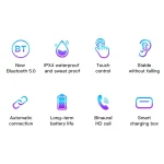 awei T29P Bluetooth V5.0 LED Digital Display Ture Wireless Sports IPX4 Waterproof TWS Headset with Charging Case - Image 6