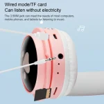B30 Cat Paw Cat Ears Colorful Luminous Foldable Bluetooth Headset with 3.5mm Jack & TF Card Slot - Image 7