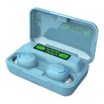 F9-5C Macaron Series LED Light + Digital Display Noise Reduction Bluetooth Earphone, F9-5C Macaron LED Light Baby Blue, F9-5C Macaron LED Light Yellow, F9-5C Macaron LED Light Dark Blue...