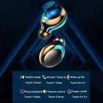 F9-5C Macaron Series Four-bar Breathing Light + Digital Display Noise Reduction Bluetooth Earphone, F9-5C Macaron Four-bar Light Dark Blue, F9-5C Macaron Four-bar Light Pink... - Image 3
