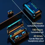 F9-5C Macaron Series Four-bar Breathing Light + Digital Display Noise Reduction Bluetooth Earphone, F9-5C Macaron Four-bar Light Dark Blue, F9-5C Macaron Four-bar Light Pink... - Image 4