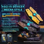 WEKOME VB06 Mech Series Metal Bluetooth Earphone, VB06 (Tarnish), VB06 (Yellow) - Image 4