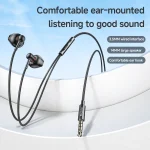 Yesido YH47 3.5mm Metal Line-Control In-Ear Wired Earphone, Length: 1.2m, YH47 - Image 2