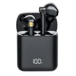 F730 TWS IPX4 Waterproof Digital Display Half in-ear Bluetooth Earphone, F730 Black