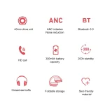 awei A710BL Foldable ANC Noise Cancelling Bluetooth Wireless Headset, A710BL - Image 4