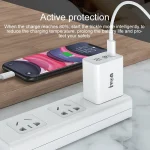 IVON AD48 18W PD Fast Charger + USB-C / Type-C to 8 Pin Data Cable Set, US Plug - Image 2