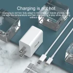 IVON AD48 18W PD Fast Charger + USB-C / Type-C to 8 Pin Data Cable Set, US Plug - Image 3