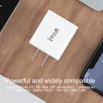 IVON AD48 18W PD Fast Charger + USB-C / Type-C to 8 Pin Data Cable Set, US Plug - Image 5