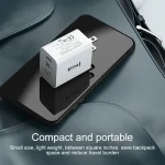 IVON AD48 18W PD Fast Charger + USB-C / Type-C to 8 Pin Data Cable Set, US Plug - Image 7