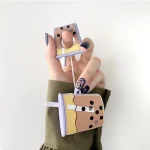 Wireless Earphones Shockproof Pearl Milk Tea Silicone Protective Case for Apple AirPods 1 / 2, Orange, Green, Purple, Apricot - Image 7