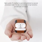 Colour-matching Flip-over Leather Earphones Shockproof Protective Case for Apple AirPods 1 / 2 - Image 8