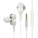D12 1.2m Wired In Ear 3.5mm Interface Stereo Wire-Controlled HIFI Earphones Dual-motion Loop Running Game Music Headset With Packaging, D12 With Packaging (Black), D12 With Packaging (White)
