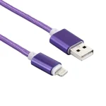 2m Woven Style Metal Head 84 Cores 8 Pin to USB 2.0 Data / Charger Cable - Image 2