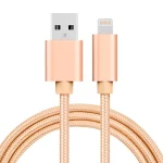 3A Woven Style Metal Head 8 Pin to USB Charge Data Cable, Cable Length: 1m, 1m 8 Pin - Image 2