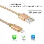 3A Woven Style Metal Head 8 Pin to USB Charge Data Cable, Cable Length: 1m, 1m 8 Pin - Image 3