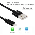 3A Woven Style Metal Head 8 Pin to USB Charge Data Cable, Cable Length: 2m, 2m 8 Pin - Image 3
