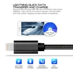 3A Woven Style Metal Head 8 Pin to USB Charge Data Cable, Cable Length: 2m, 2m 8 Pin - Image 7