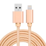 3m 3A Woven Style Metal Head 8 Pin to USB Data / Charger Cable, 3m 8 Pin - Image 2