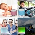 A9 Mini Portable Glare Crack Bluetooth Stereo Speaker with LED Light, Built-in MIC, Support Hands-free Calls & TF Card - Image 13